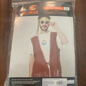 Happy Halloween 60’s Costume Kit 4 Pieces Set Multicolor One Size New!